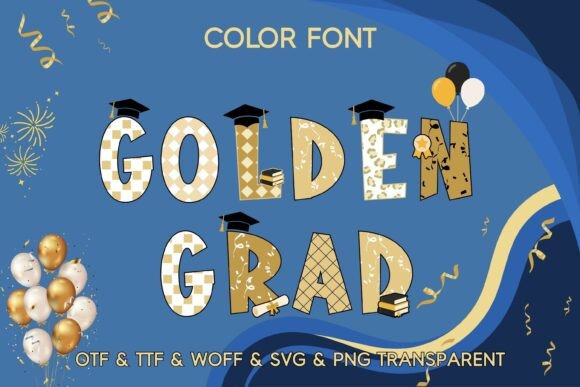 Golden Grad: A Festive Color Font for Celebrations