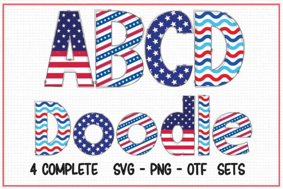 Patriotic Doodle: A Font That Brings Vibrant Energy to Your Designs